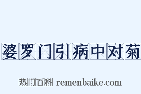 婆罗门引病中对菊是什么意思的图片